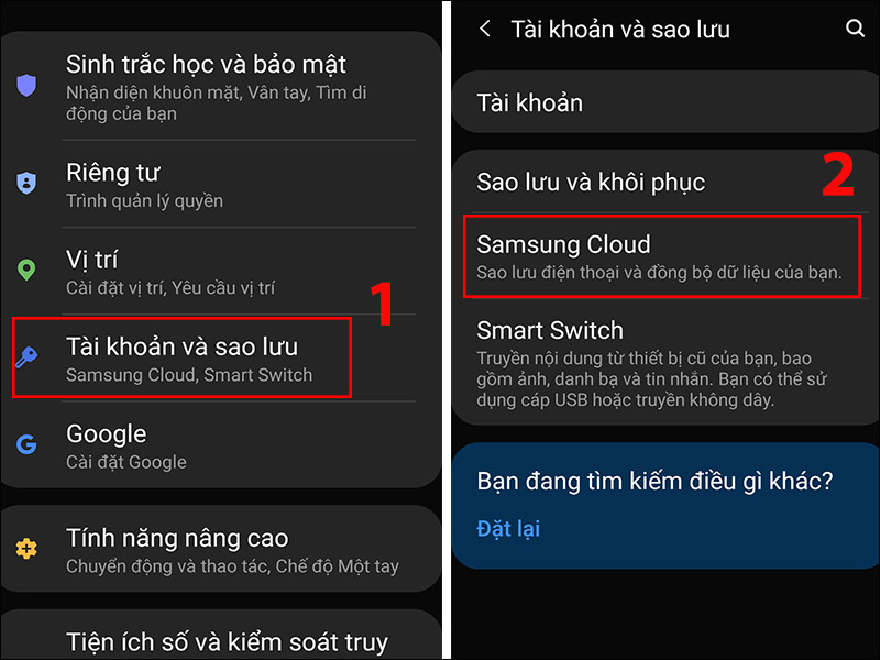 Truy cập vào Samsung Cloud