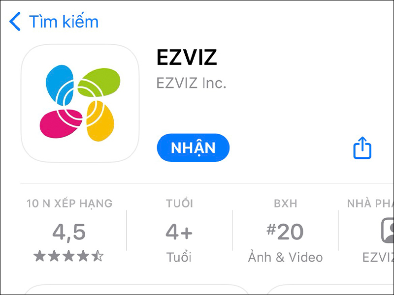 Tải ứng dụng EZVIZ trên điện thoại