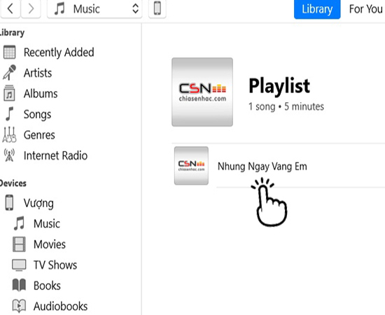 Bước 3: Kéo thả bài hát đã tải về vào Playlist vừa tạo