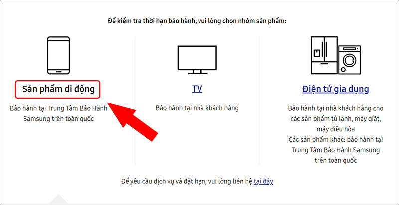 Kiểm tra thời gian bảo hành điện thoại Samsung