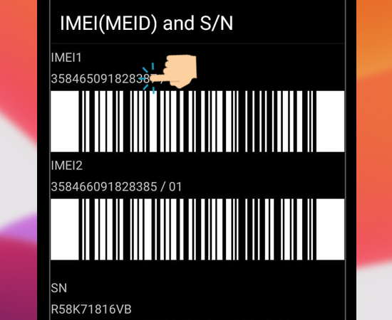 Sau đó bạn sẽ nhận được mã IMEI.