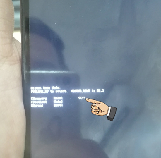 Bấm giảm &acirc;m lượng để chọn Recovery