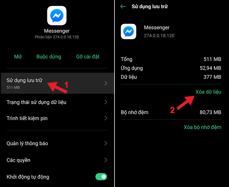Mục Sử dụng lưu trữ