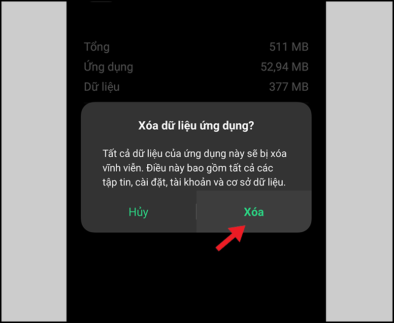 Xóa dữ liệu