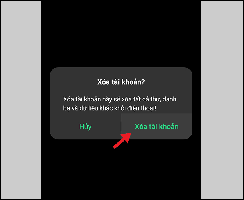 Xác nhận xóa tài khoản