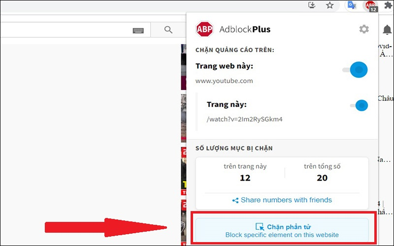 Adblock Plus sẽ tự động chặn quảng cáo YouTube