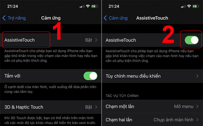 Bật AssistiveTouch