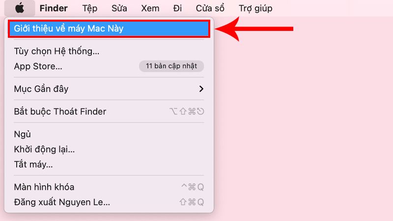 Truy cập v&agrave;o mục Giới thiệu về m&aacute;y Mac n&agrave;y