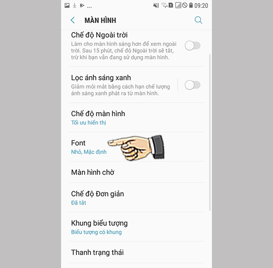 Bước 2: Chọn Font.