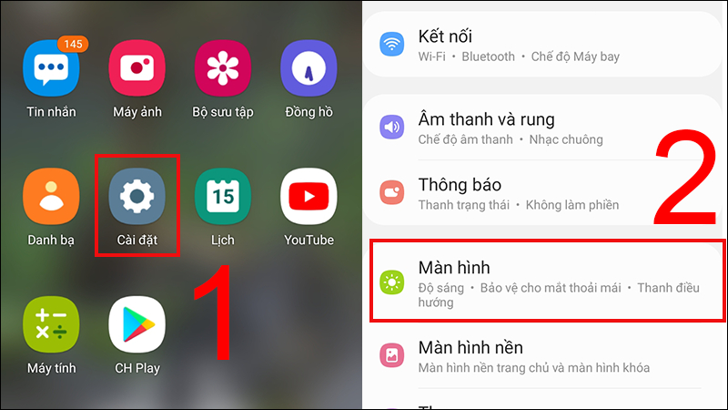 Chỉnh cỡ chữ điện thoại samsung