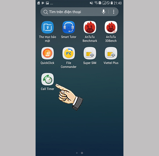 Bước 1: Tải ứng dụng Call Timer từ CH Play và mở ứng dụng lên.