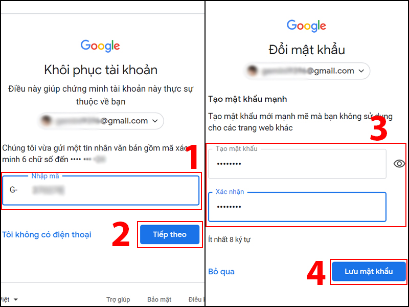 Đổi mật khẩu mới
