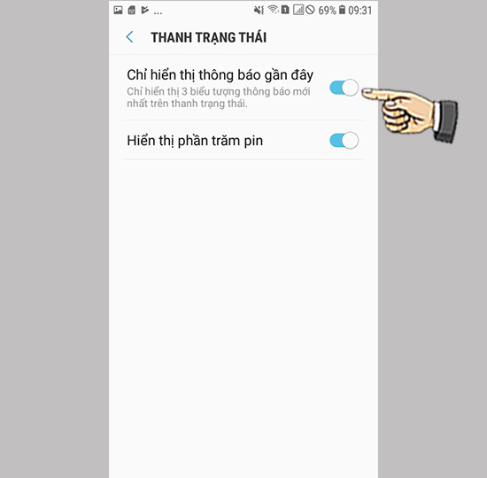 Chỉ hiển thị thông báo gần nhất