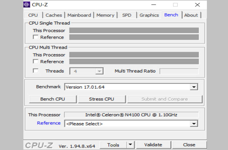 Tab Bench của CPU-Z