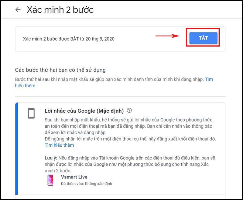 Cách bật tính năng xác minh mật khẩu 2 bước trong Gmail không bị hack