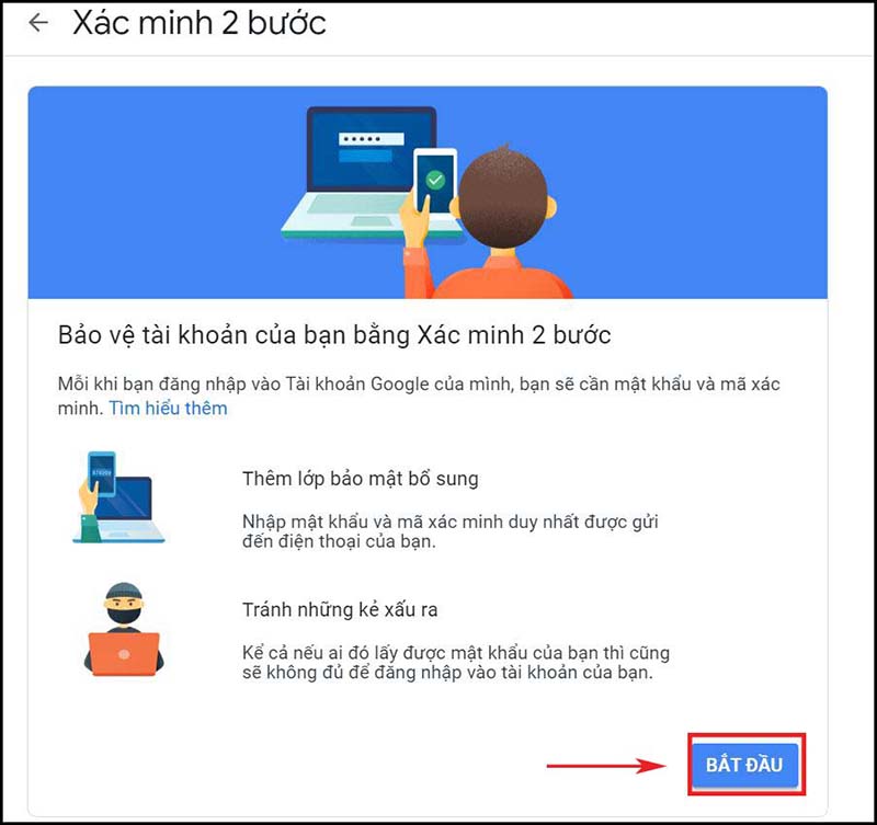 Cách bật tính năng xác minh mật khẩu 2 bước trong Gmail không bị hack