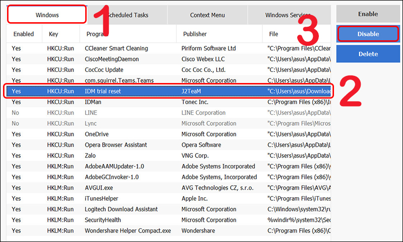 Tắt các ứng dụng khởi chạy cùng Windows với CCleaner