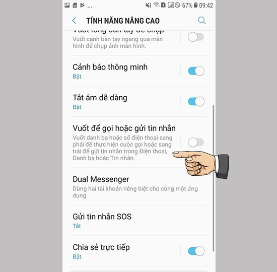 Vuốt để gọi hoặc gửi tin nhắn