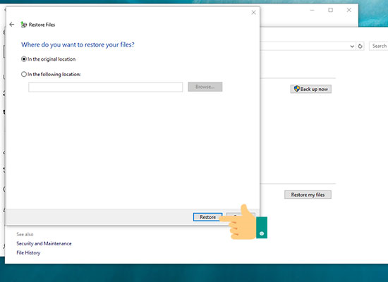 Sao lưu và khôi phục dữ liệu Windows 10 với Backup and Restore