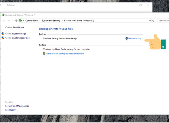 Sao lưu và khôi phục dữ liệu Windows 10 với Backup and Restore