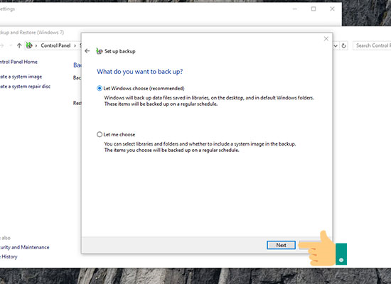 Sao lưu và khôi phục dữ liệu Windows 10 với Backup and Restore