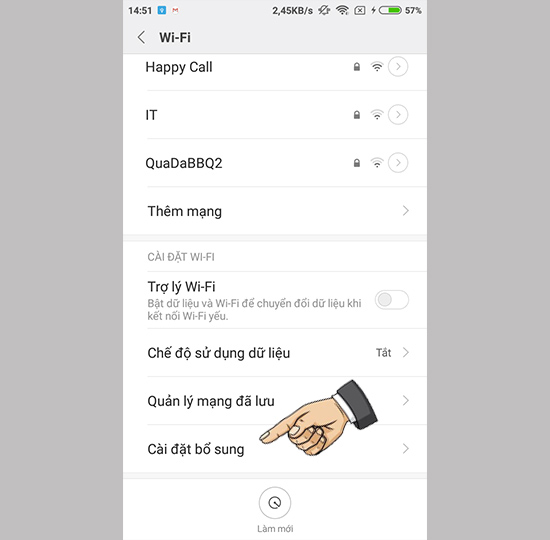 Vào cài đặt bổ sung