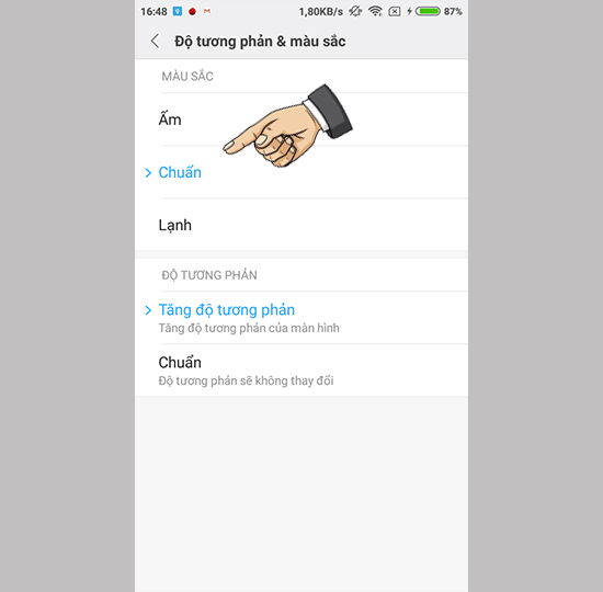 Chọn độ tương phản