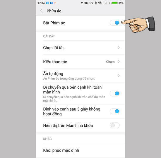 Kích hoạt Home ảo