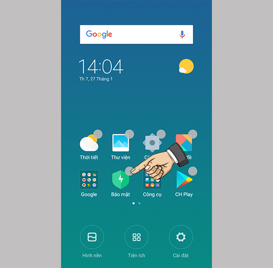 Vào app bảo mật