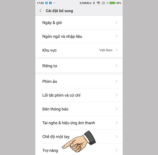 V&agrave;o trợ năng