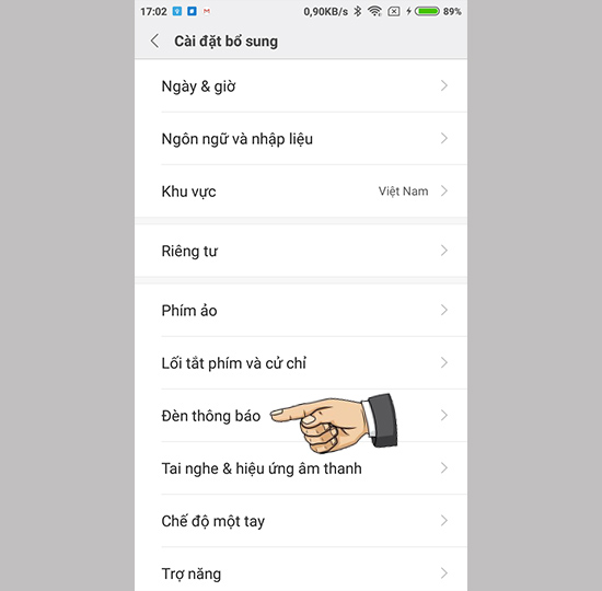Bật tắt tính năng