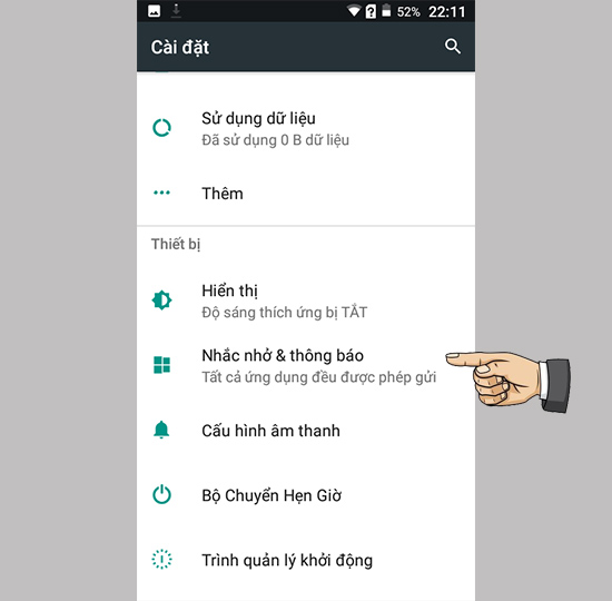 Bước 3: Tắt các thông báo.