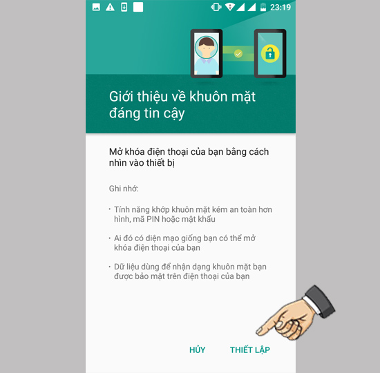 Nhấp thiết lập