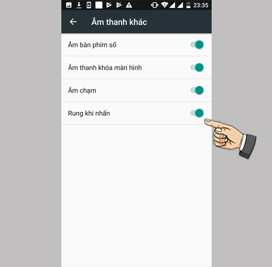 Tắt rung khi nhấn