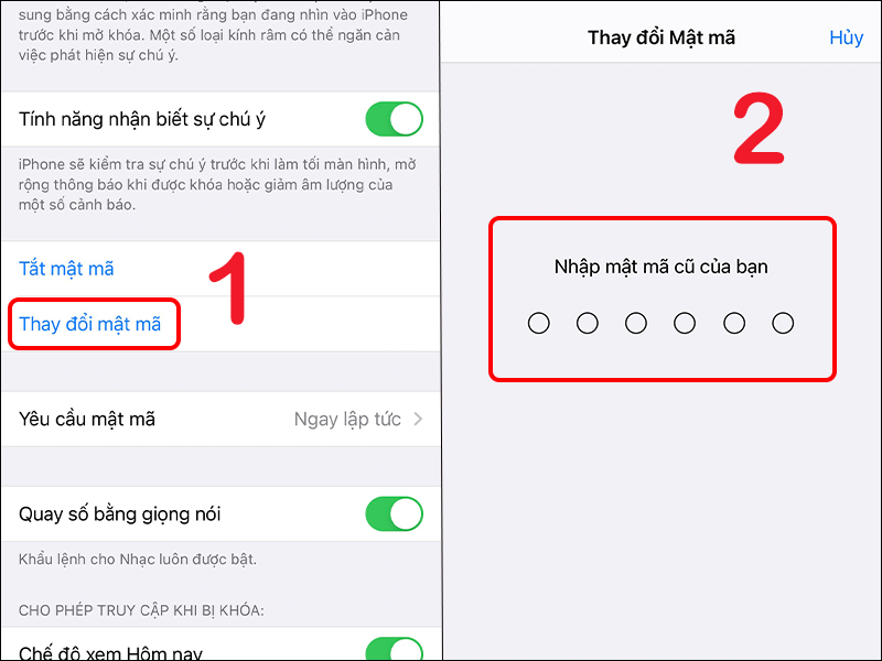 Thay đổi mật mã cho iPhone