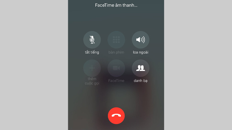 Giao diện cuộc gọi Facetime âm thanh