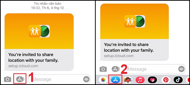 Mở App Store trên iMessage