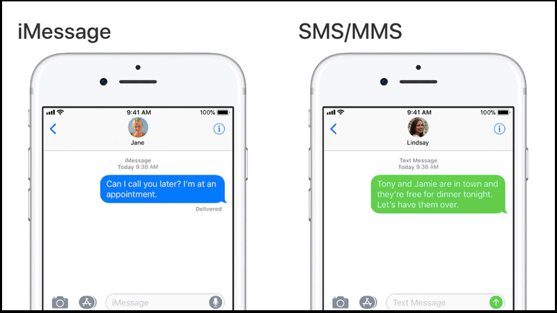 iMessage khác với SMS/MMS