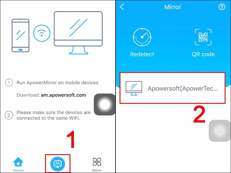 Khởi chạy phần mềm ApowerMirror