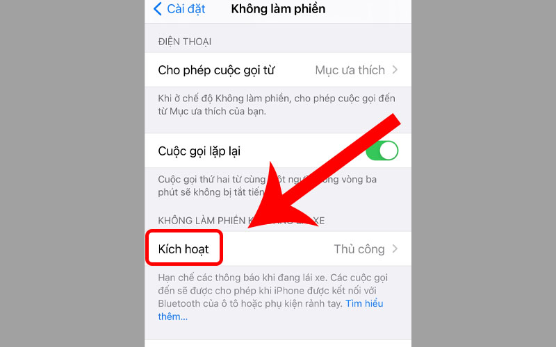 Chọn Không làm phiền