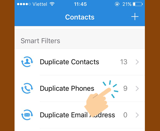 vào  Duplicate phones