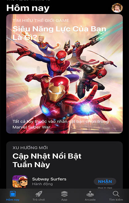 Hoàn thành và mở lại ứng dụng