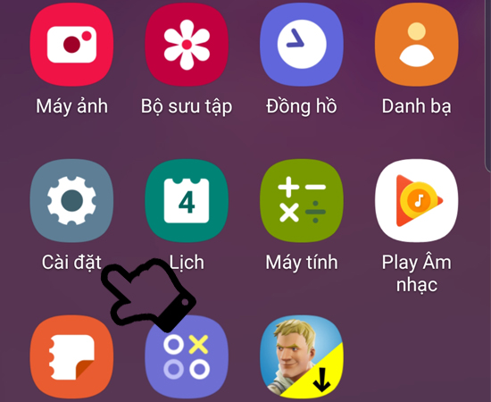 Vào Cài đặt
