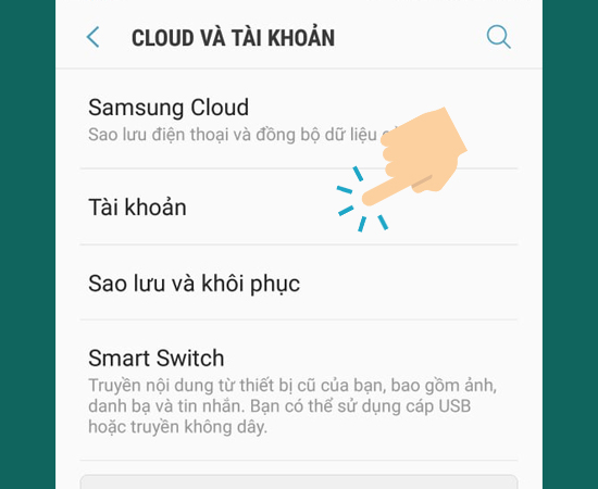 Chọn Tài khoản