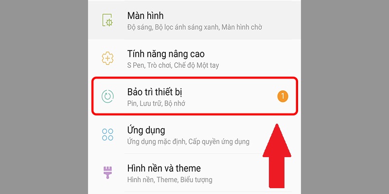 Chọn Bảo trì thiết bị