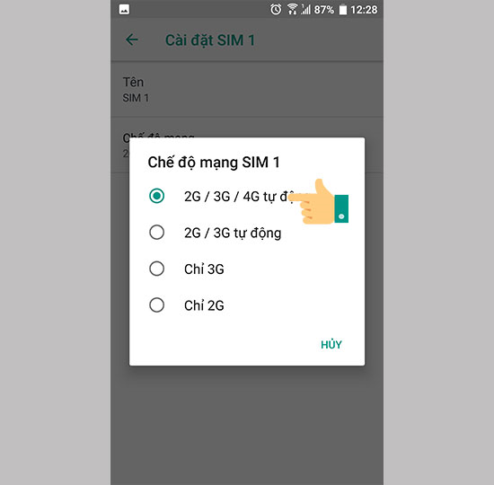 Chuyển chế độ mạng sang 2G/3G/4G là xong