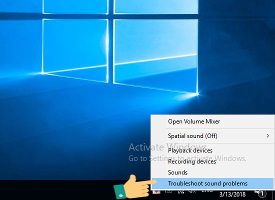 Chọn Troubleshoot sound problems