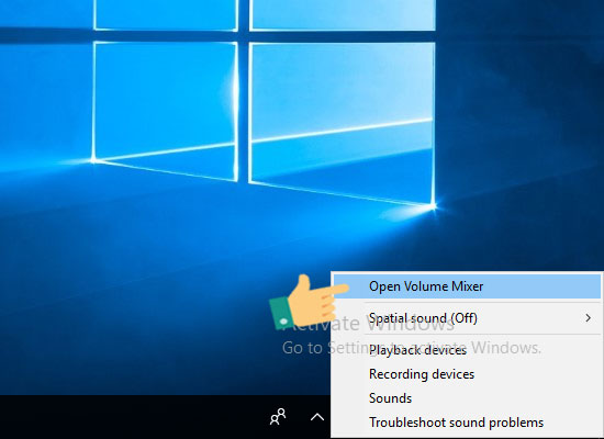 Chọn Open Volume Mixer