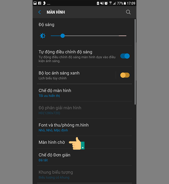 Vào màn hình chờ