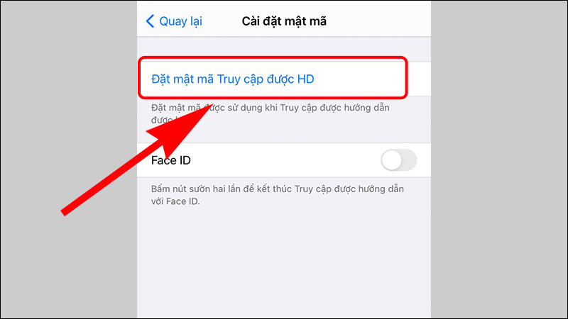 Chọn Đặt mật mã Truy cập được HD để chọn một mật khẩu